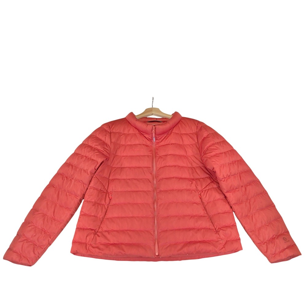 Mammut 800+ Down Fill Power Puffer Jacket Womens Small Coral Pink Full Zip Swiss